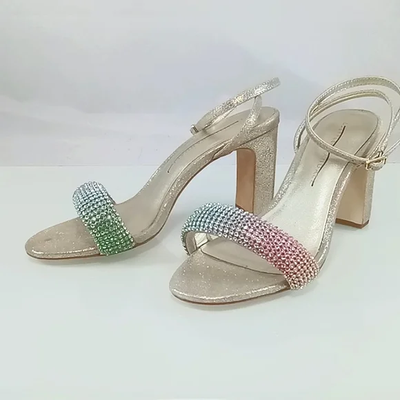NWT$495 LOEFFLER RANDALL Shay Rhinestone Ankle Strap Sandals Heels Sz 5 - Picture 7 of 17